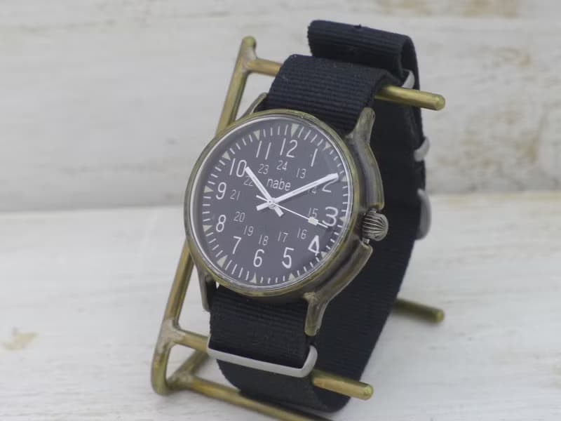 手作り腕時計 MIL-Winding-JB 約36mm手巻きBrass(真鍮)ミリタリーデザイン 手作り腕時計 (BHW131)