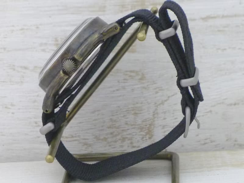 手作り腕時計 MIL-Winding-JB 約36mm手巻きBrass(真鍮)ミリタリーデザイン 手作り腕時計 (BHW131)