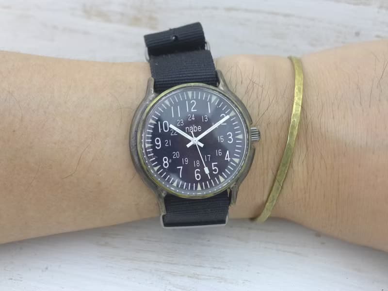 手作り腕時計 MIL-Winding-JB 約36mm手巻きBrass(真鍮)ミリタリーデザイン 手作り腕時計 (BHW131)