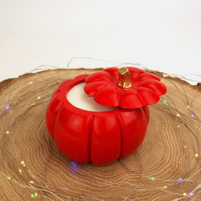 Red Candle Cute pumpkin candle Fall decorations Holiday candle Autumn gift