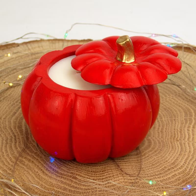 Red Candle Cute pumpkin candle Fall decorations Holiday candle Autumn gift