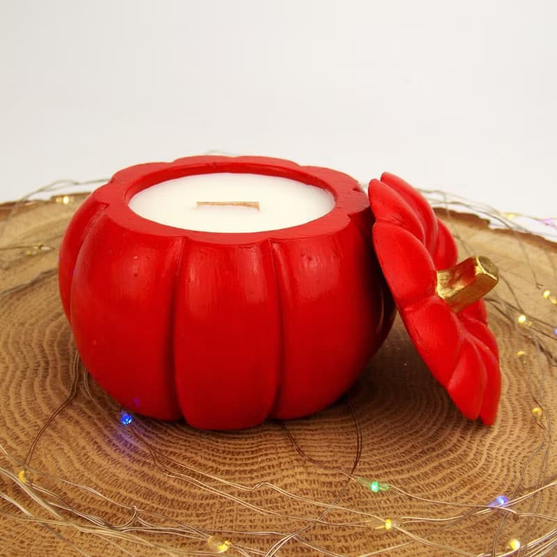 Red Candle Cute pumpkin candle Fall decorations Holiday candle Autumn gift