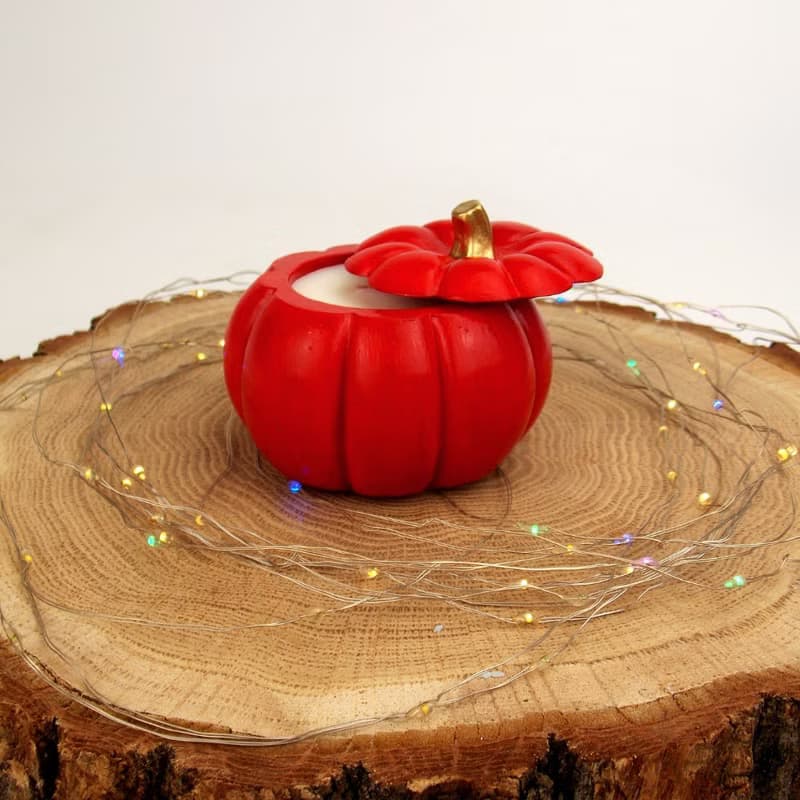 Red Candle Cute pumpkin candle Fall decorations Holiday candle Autumn gift