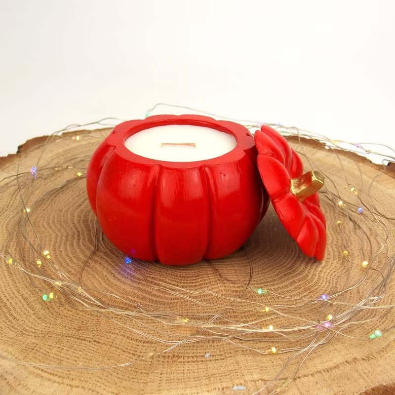 Red Candle Cute pumpkin candle Fall decorations Holiday candle Autumn gift