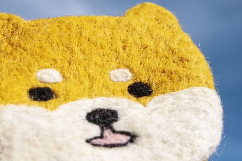 情人節禮物 聖誕交換禮物 羊毛氈吸水杯墊 動物杯墊-柴犬吸水墊