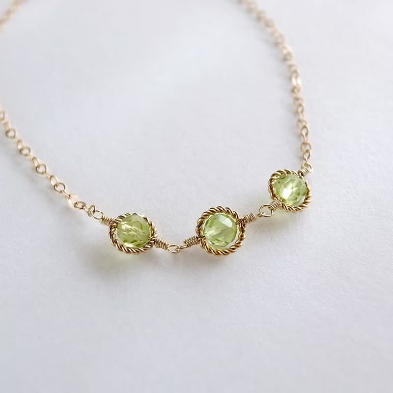 14KGF 橄欖石/海藍寶石 天然石手鍊 腳鍊 可自選寶石搭配