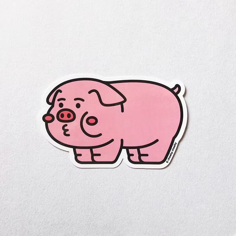 cheeky cheeky 厚面豬仔錢罌 PVC防水貼紙  行李箱 電腦