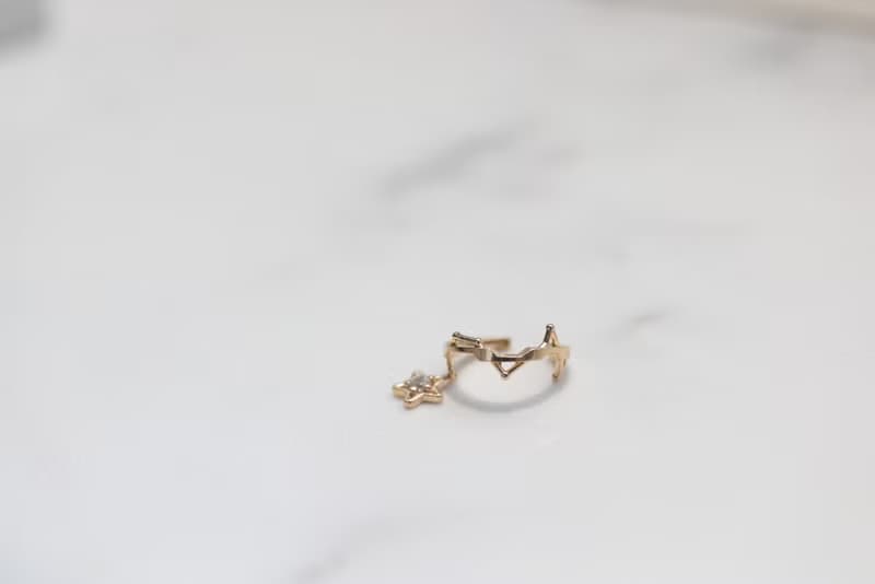 14K Star Irregular Cuff Earring 星星耳夾耳環
