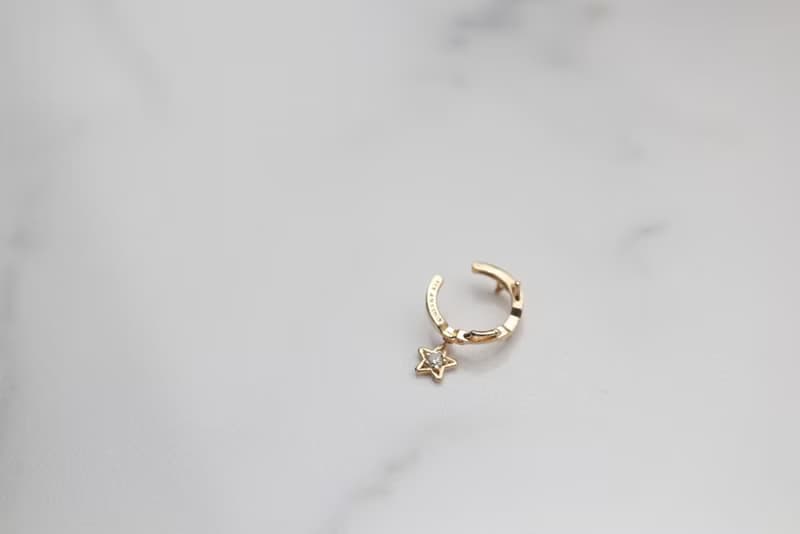 14K Star Irregular Cuff Earring 星星耳夾耳環