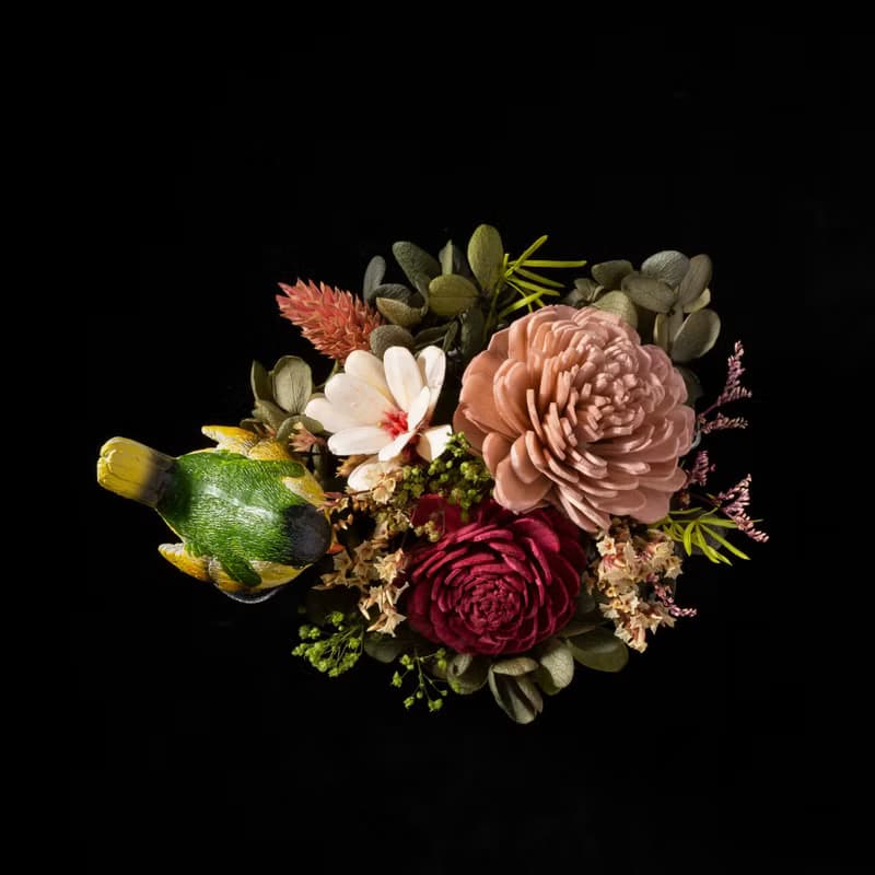 【小鳥擴香永生花盆栽】萬用最佳禮品/贈天然精油及祝福木卡