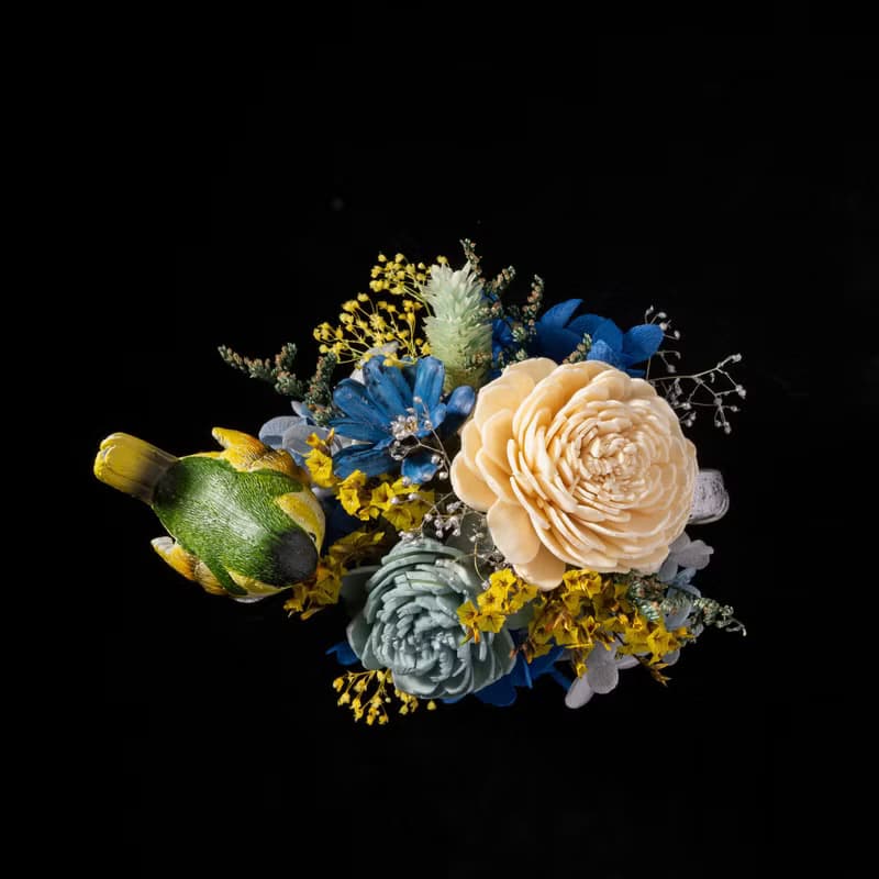 【小鳥擴香永生花盆栽】萬用最佳禮品/贈天然精油及祝福木卡