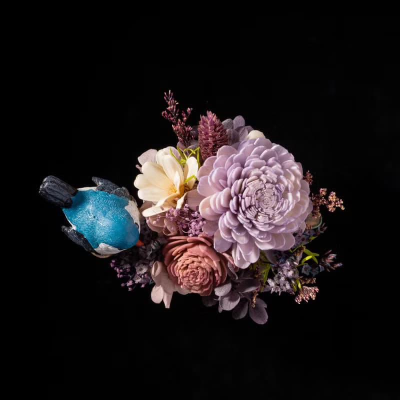 【小鳥擴香永生花盆栽】萬用最佳禮品/贈天然精油及祝福木卡