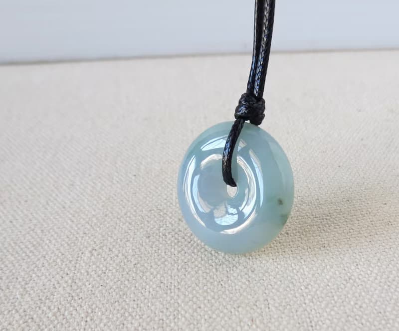 本命年【平安如意】平安扣翡翠韓國蠟線項鍊*GIH10*招財、防小人