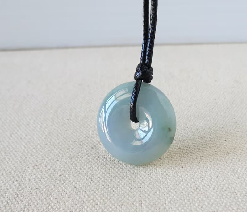 本命年【平安如意】平安扣翡翠韓國蠟線項鍊*GIH10*招財、防小人