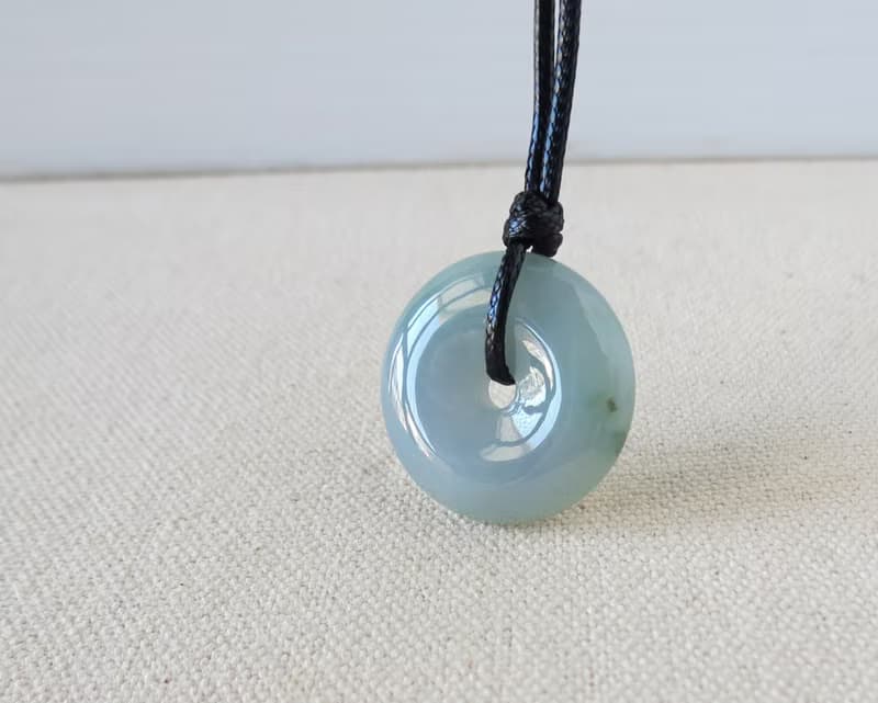 本命年【平安如意】平安扣翡翠韓國蠟線項鍊*GIH10*招財、防小人