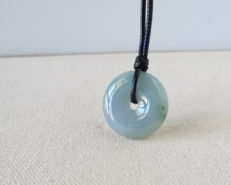 本命年【平安如意】平安扣翡翠韓國蠟線項鍊*GIH10*招財、防小人