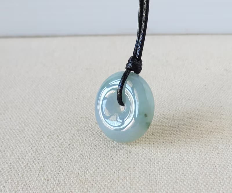 本命年【平安如意】平安扣翡翠韓國蠟線項鍊*GIH10*招財、防小人