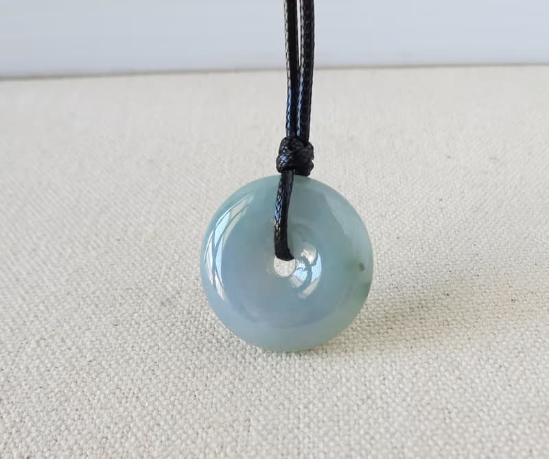 本命年【平安如意】平安扣翡翠韓國蠟線項鍊*GIH10*招財、防小人