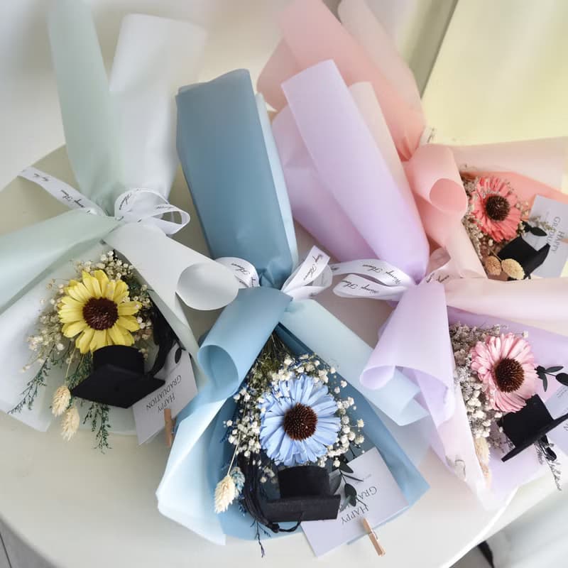 陽光向日葵畢業花束 永生花 乾燥花 畢業禮物  擴香 生日禮物