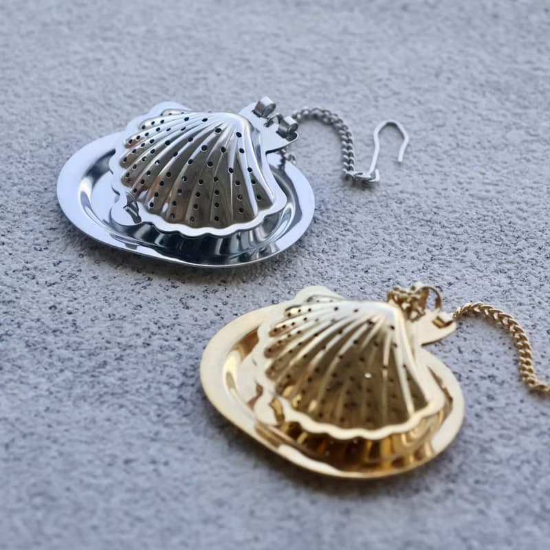 日本【SALUS 佐藤金屬】Tomiwoody 懸掛式濾茶器-貝殼