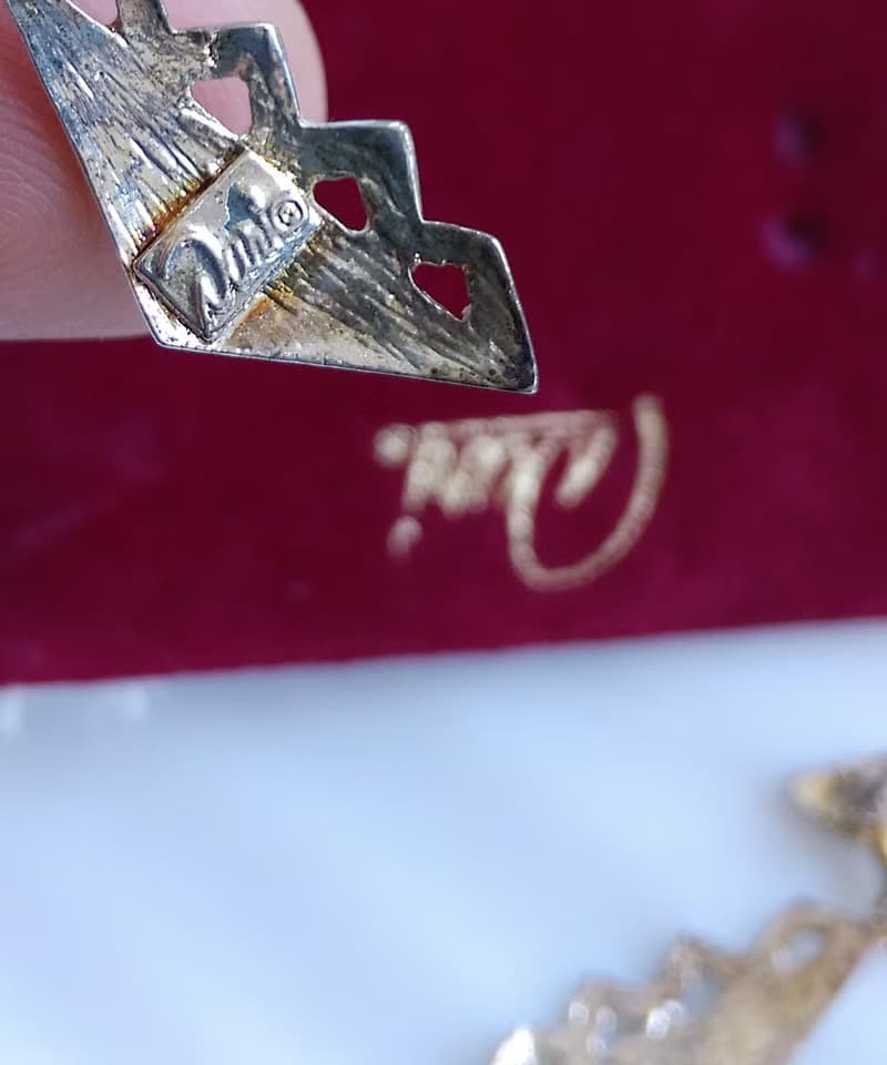 Vintage Jewelry 西洋古董飾品 銀色調 DURI  新藝術 針式耳環