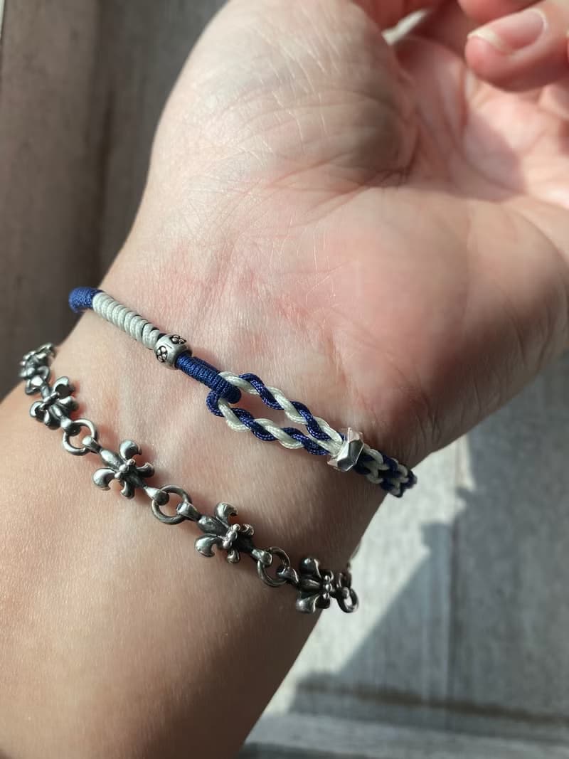 和平符號 peace 純銀手工編織手環