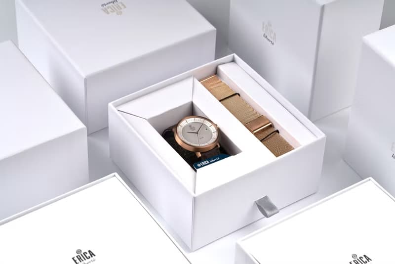 工藝匠心 環保之芯ERICA LIBERT太陽能鳳梨皮帶腕錶-套組復古棕