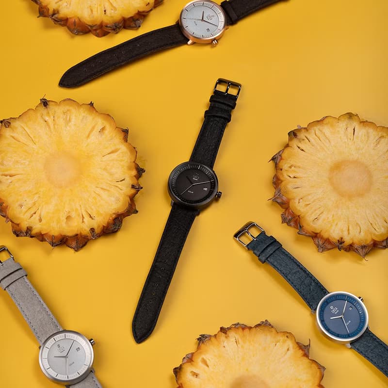 工藝匠心 環保之芯ERICA LIBERT太陽能鳳梨皮帶腕錶-套組復古棕