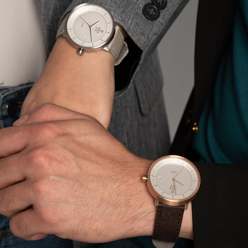 工藝匠心 環保之芯ERICA LIBERT太陽能鳳梨皮帶腕錶-套組復古棕