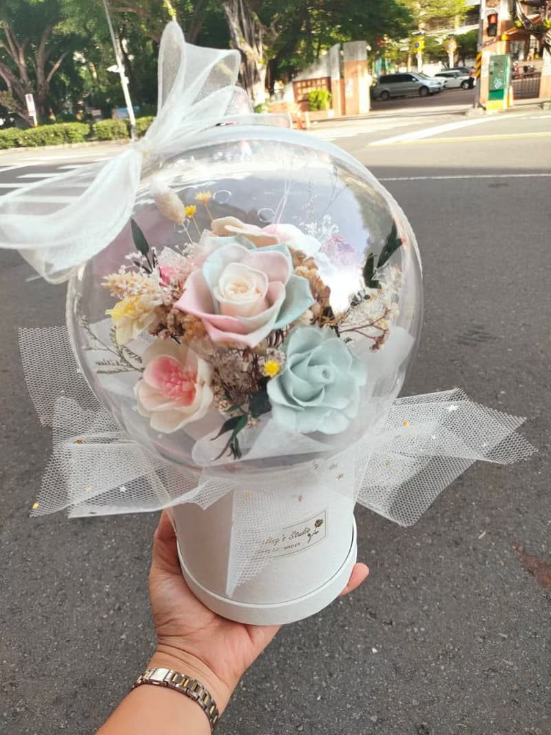 【蕎翎工作室】乾燥花|永生花波波球抱抱桶  開幕花禮 祝福花禮