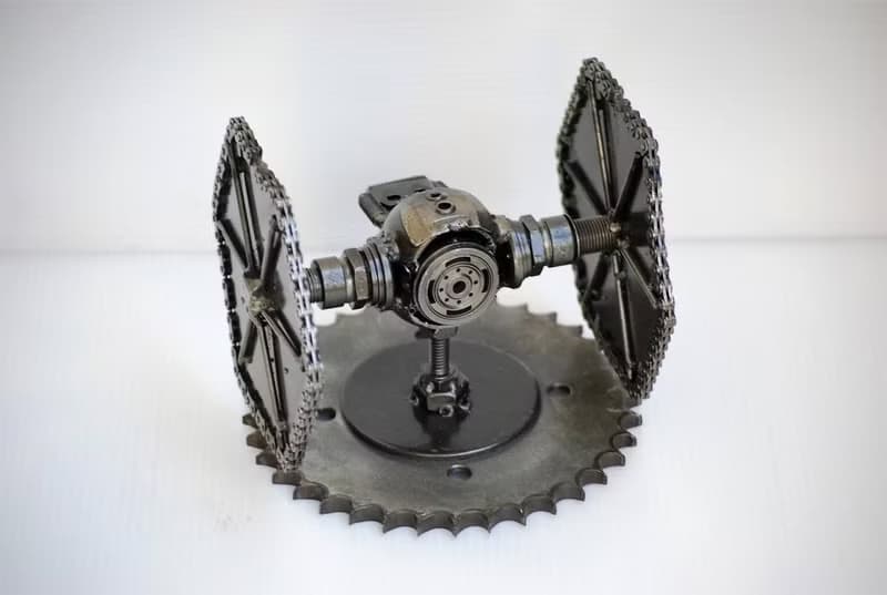 One-Of-A-Kind Gift, Spaceship Scrap metal sculpture, Gift for Dad, Birthday Gift