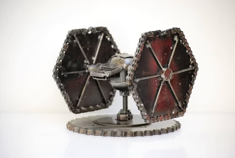 One-Of-A-Kind Gift, Spaceship Scrap metal sculpture, Gift for Dad, Birthday Gift