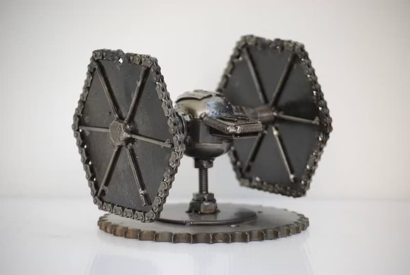 One-Of-A-Kind Gift, Spaceship Scrap metal sculpture, Gift for Dad, Birthday Gift