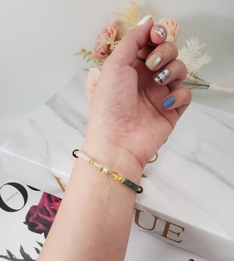 手上的聖誕花圈-聖誕節款式/交換禮物/招財/正能量水晶手鍊