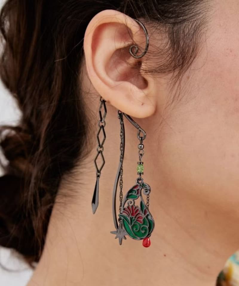 【熱門預購】璀璨神秘異域彩色玻璃風格耳飾 耳掛 (5色)CSOZ5103