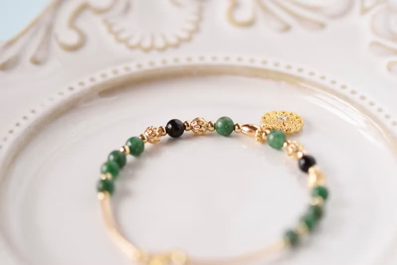 獨愛。鉻雲母 黑曜石 14K包金 天然石 手鍊