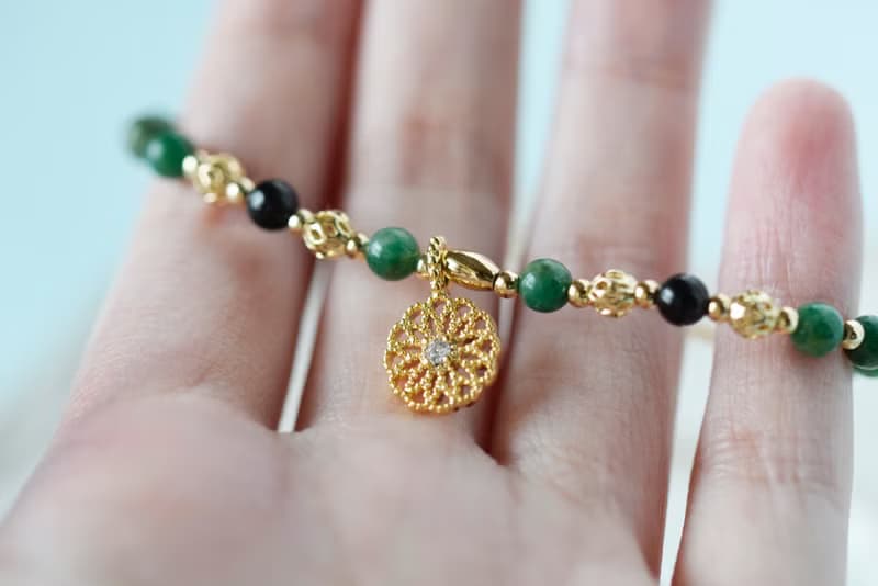 獨愛。鉻雲母 黑曜石 14K包金 天然石 手鍊