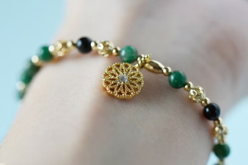 獨愛。鉻雲母 黑曜石 14K包金 天然石 手鍊