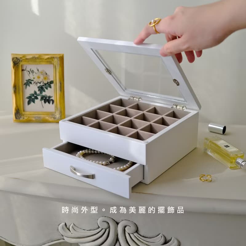 【Ms. box 箱子小姐】小巧美式鄉村風格木製珠寶盒/飾品盒/收納盒