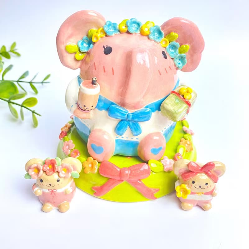 Handmade ceramic cute Ganesha special gift