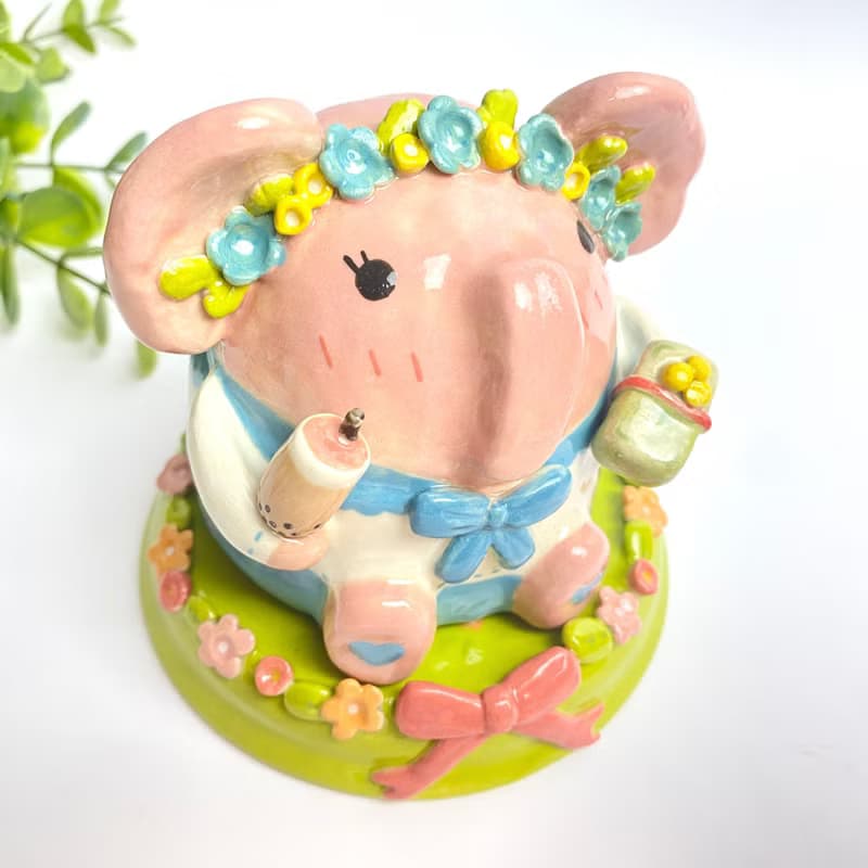 Handmade ceramic cute Ganesha special gift