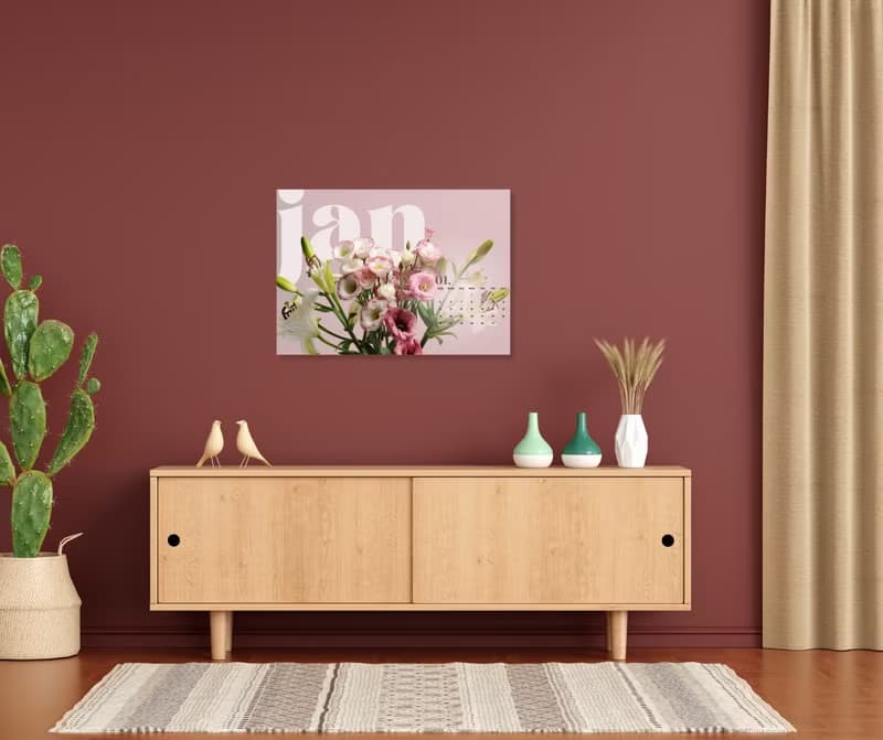 【數位】The Blooming Year 2025 Flower Bouquet Art Poster Calendar, 2025 calendar Landsca