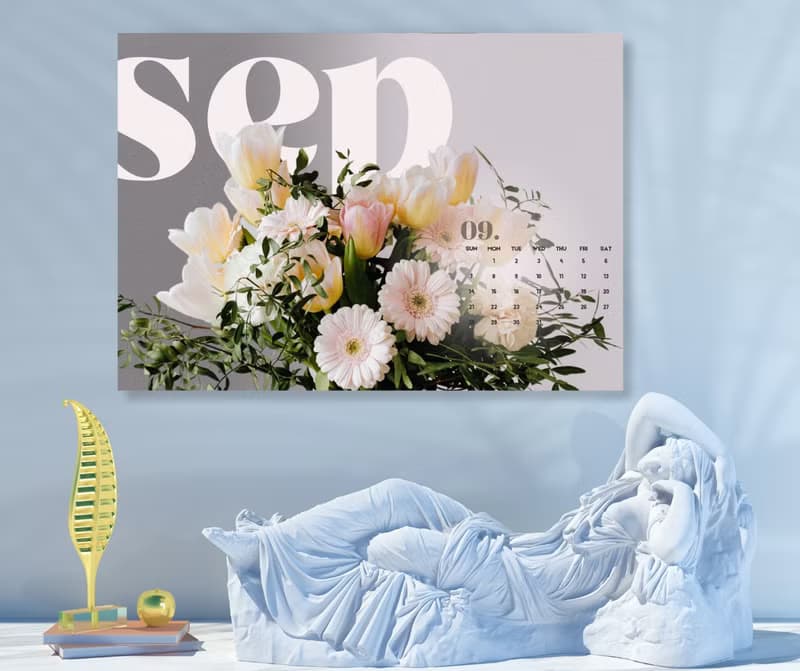 【數位】The Blooming Year 2025 Flower Bouquet Art Poster Calendar, 2025 calendar Landsca