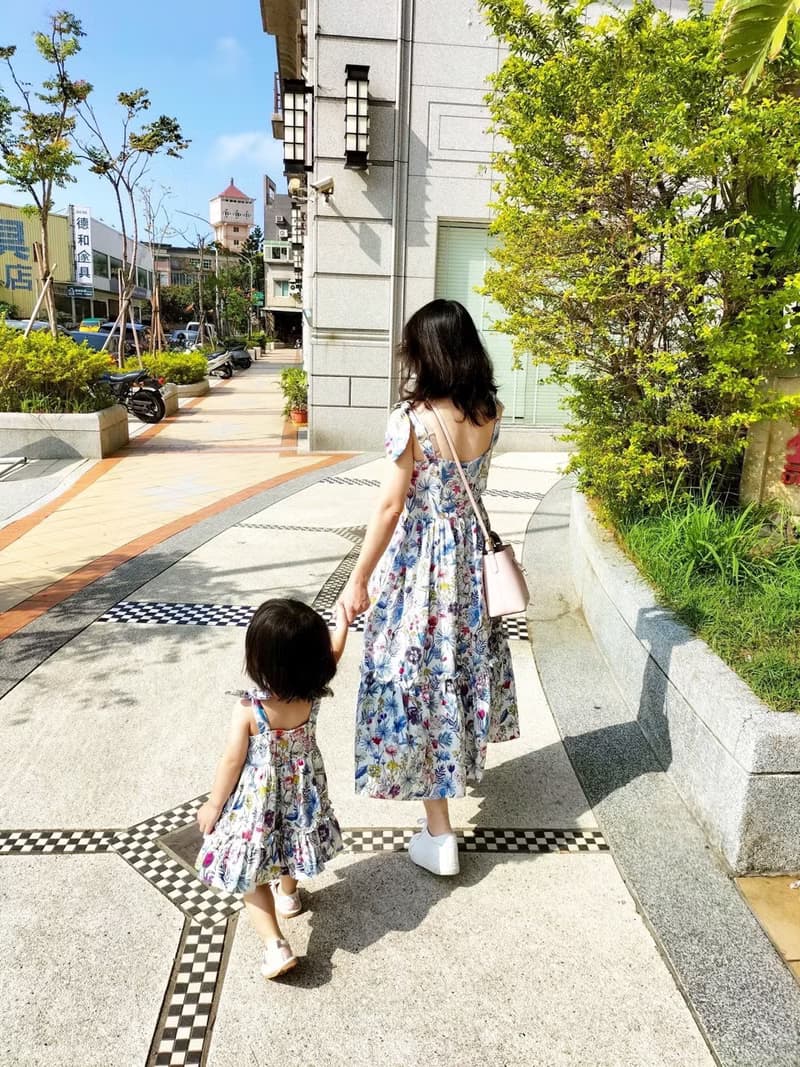 【KID SIZE 80-130】小兔耳澎澎蛋糕裙 小童洋裝 親子裝 淡水色