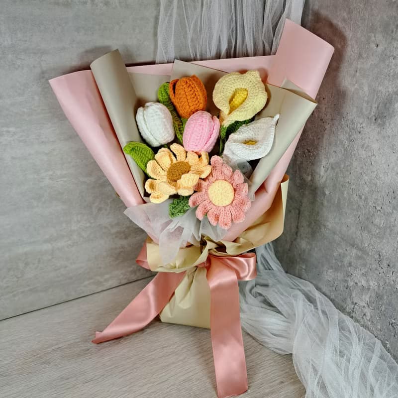 鉤織花束 生日禮物 花束 畢業花束 情人節 母親節 求婚