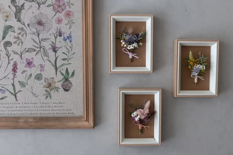 迷你永生乾燥花束花框 - 永生乾燥花禮 (附包裝盒)