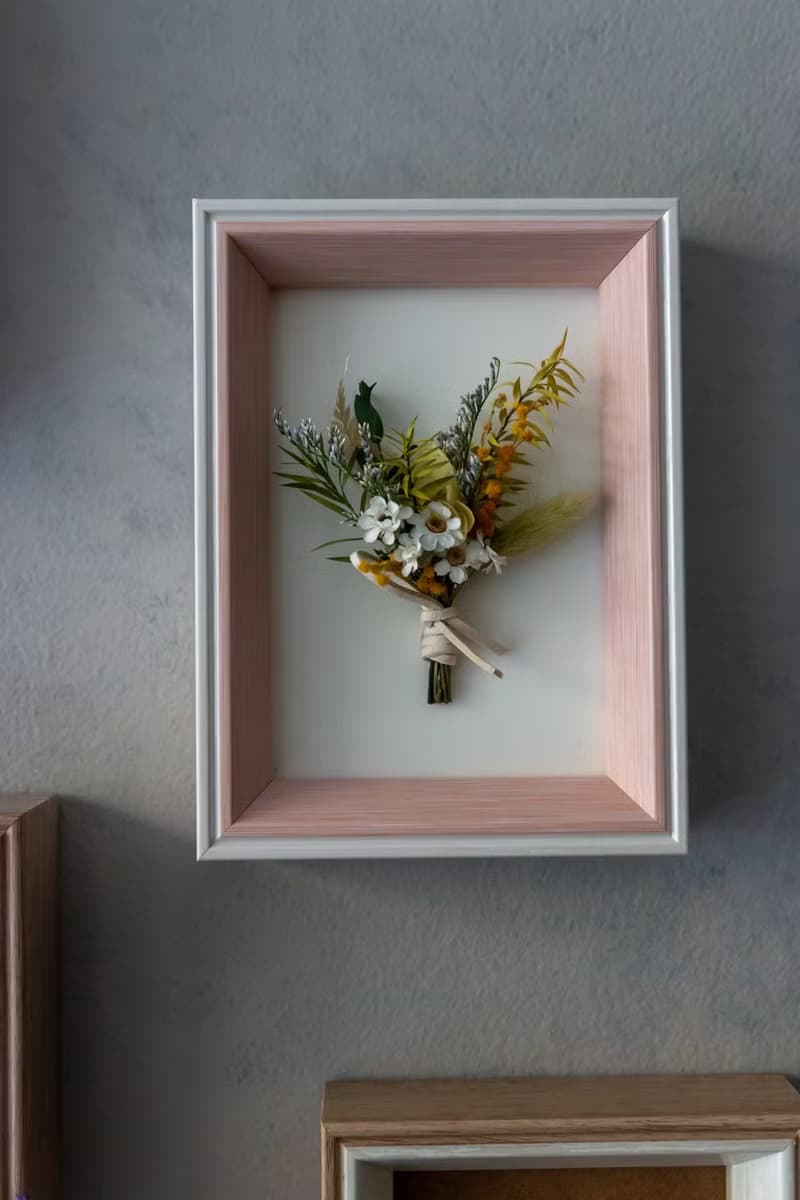 迷你永生乾燥花束花框 - 永生乾燥花禮 (附包裝盒)
