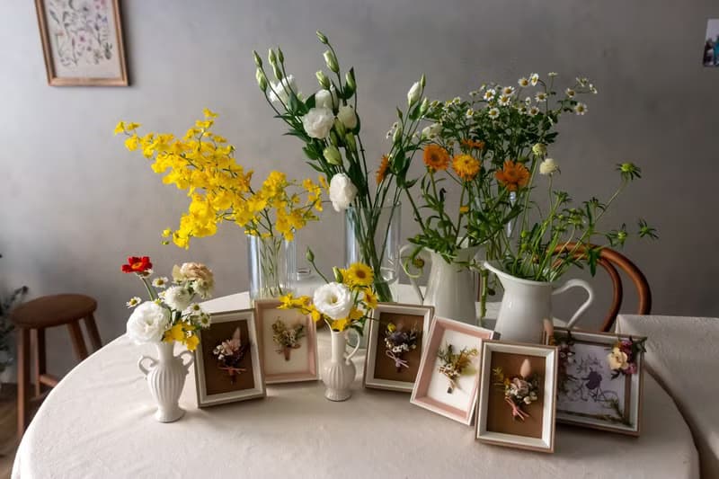 迷你永生乾燥花束花框 - 永生乾燥花禮 (附包裝盒)