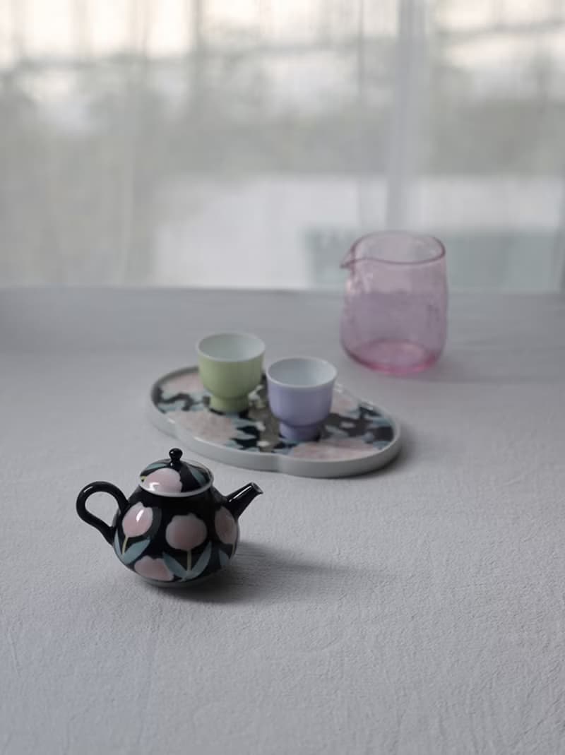手工繪 大花卉系列釉下五彩茶具 (玉蘭 繡球 菊花 茶花) 景德鎮製