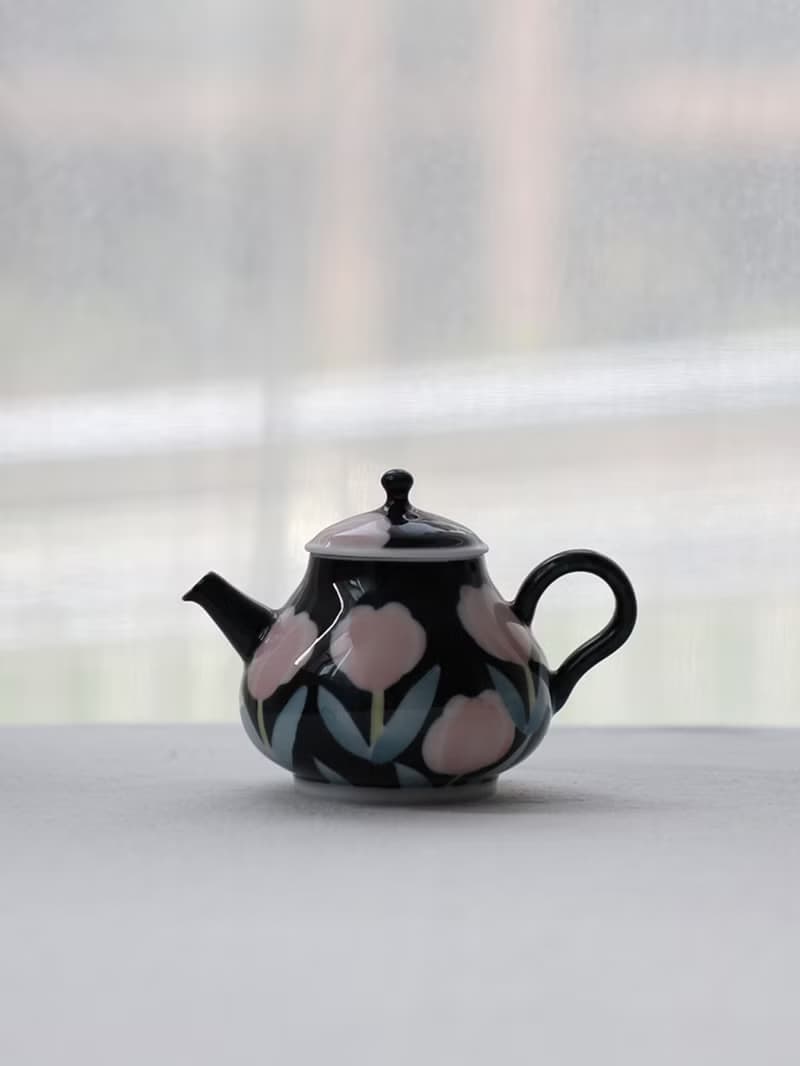 手工繪 大花卉系列釉下五彩茶具 (玉蘭 繡球 菊花 茶花) 景德鎮製